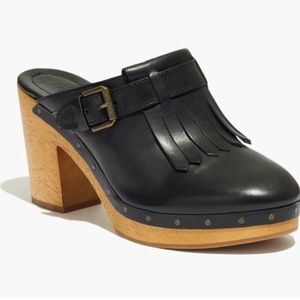 Madewell black high heel clogs